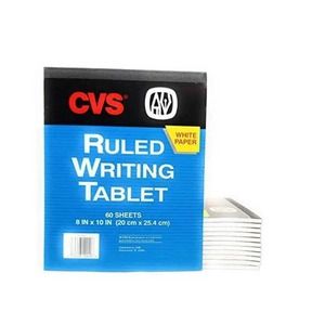 (48) CVS 8" x 10" 60 Sheet Ruled White Paper Writing Tablet Bundle